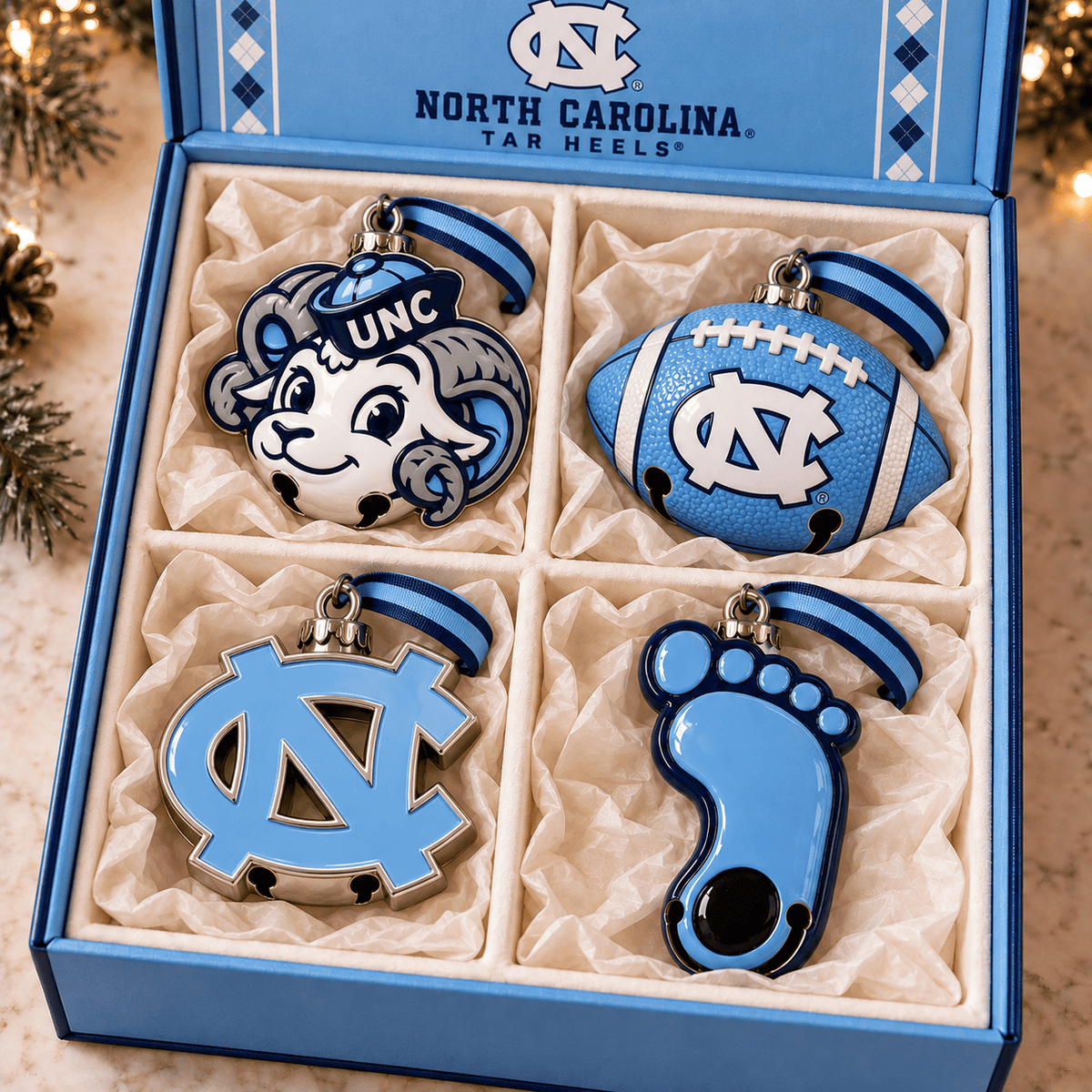 Premium UNC Christmas Bell Ornament TTMH