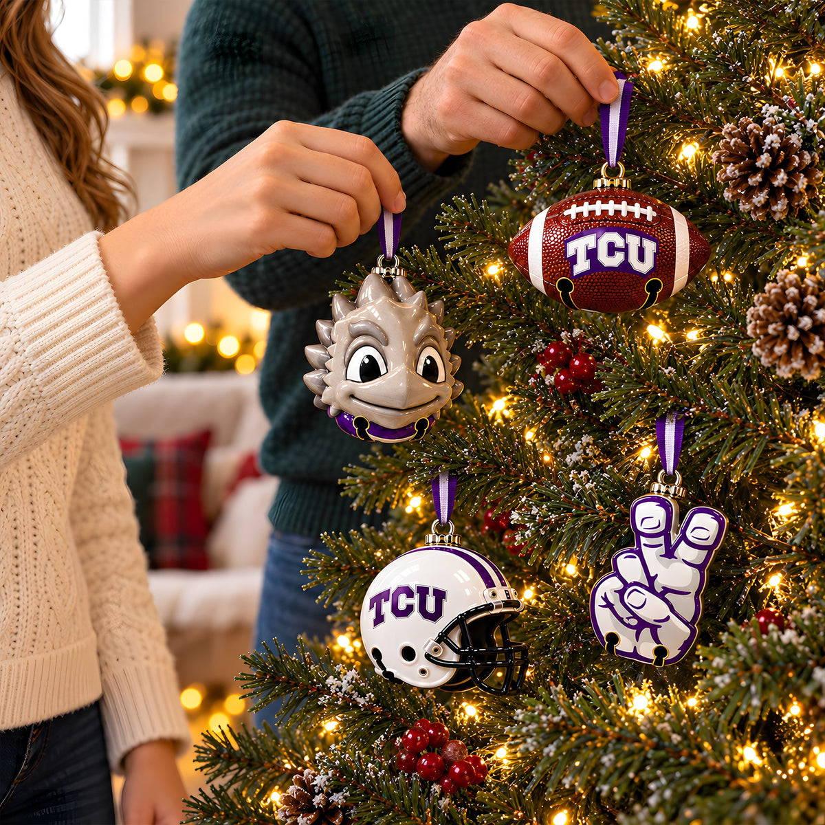 Premium TCU Christmas Bell Ornament PVNA