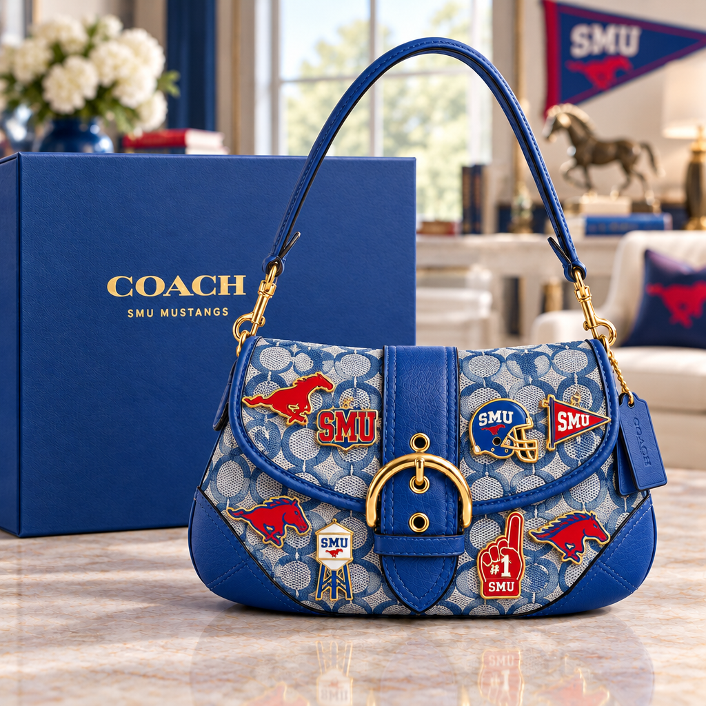 SMU Mustangs Soho Bag With Charm