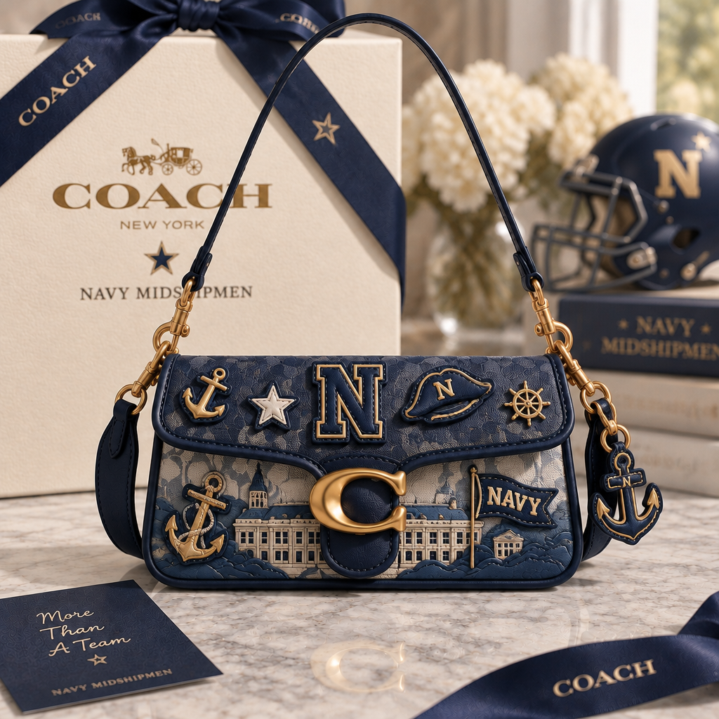 Navy Midshipmen Coach Shoulder Cross With Charm